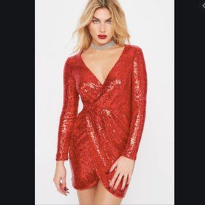 NWT Red Sequin Party Dress